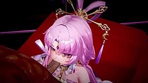 嘿，看看崩坏星穹铁道角色在狂野3D动画MMD动作场景中