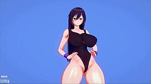 Hot Damn! Mmd Girl with Big Boobs Working Out!