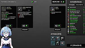 Brotato gameplay features big tits and oppai in hentai action