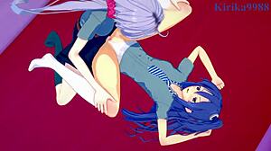 hey, wanna see tsubasa kazanari and chris yukine in intense futanari sex?