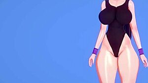 mmd features a hot girl with big boobs during her intense workout session
