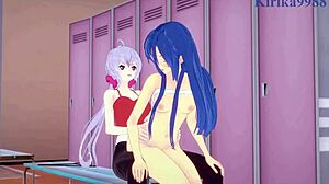 hey, wanna see tsubasa kazanari and chris yukine in intense futanari sex?