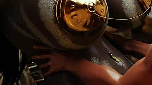 3D动画中与火辣棕发美女的热辣性爱，哇！