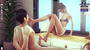 hey that brunette is getting fucked hard on the bed in 3d anime