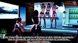Historias del Café 69 shows brunette and redhead futanari sisters part 2
