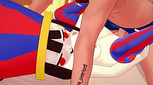 i have pomni from digital circus in just a towel ready for some fun in this hentai version