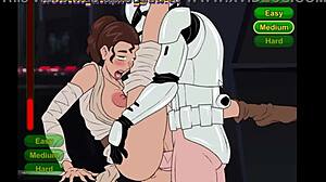 Star Wars parody explodes with huge tits femdom action!