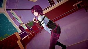 嘿，看看崩坏星穹铁道角色在狂野3D动画MMD动作场景中