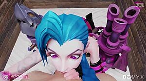 Jinx Blowjob: Teen Titans Star Sucks in League of Legends POV