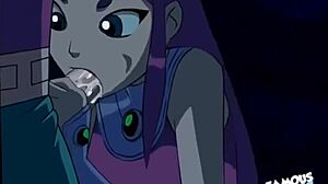 罗宾在蝙蝠侠动漫风格中舔Estel