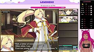 Vtuber lewdneko plays evenicle part 3 with creampie and big tits moaning in cute hentai game