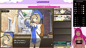 Vtuber lewdneko plays evenicle part 3 with creampie and big tits moaning in cute hentai game