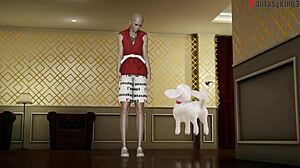 Tifa Lockhart delivers a surprising blowjob in Final Fantasy 3D with big tits and see-through elements