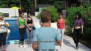 Pervert Dude Works Out with Hot Curvy Women in 3D Summer Heat
