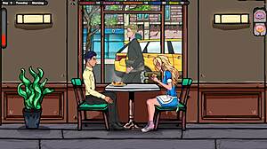 Hard Everyday Life of Waitress Girl in Sexy Game
