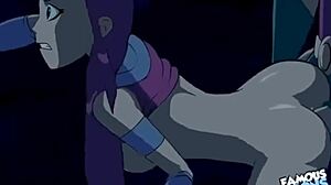 罗宾在蝙蝠侠动漫风格中舔Estel