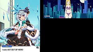 Anime Girl with Big Tits Lactating in Public Locker Room During Hentai Game. Watch Her Milk Flow Outdoors!