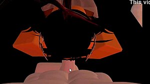 Rough Deepthroat Action with Big Tits Babe Swallowing Cum in Rule 34 Scene