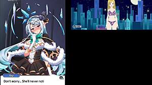 Anime Girl with Big Tits Lactating in Public Locker Room During Hentai Game. Watch Her Milk Flow Outdoors!