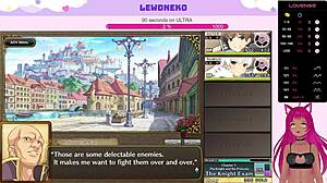 Vtuber lewdneko plays evenicle part 3 with creampie and big tits moaning in cute hentai game