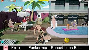 fuckerman hits sunset bitch blitz with futanari game animations