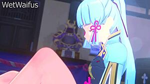 Ayaka and Aether in steamy private encounter