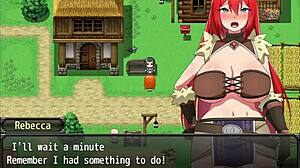 protagonista enjoys bikini time outdoors while men watch her at the beach - rebecca and the sword of nasty curses - parte 6