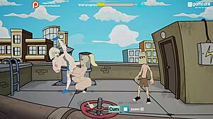 我在校园玩Fuckerman，操大屁股熟女在恶搞游戏里