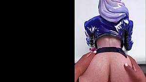 这个AI生成的3D卡通里，她被后入式干得超爽，动漫本子氛围热辣