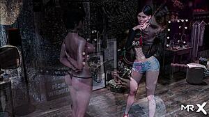 Two characters next to each other in fashion business game