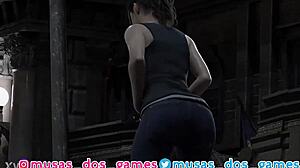 Resident Evil Claire Redfield squirting on zombie in wild 3D animation! Unbelievable game porn!