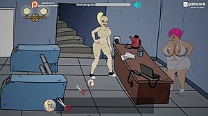 I play Fuckerman on campus fucking milfs with big asses in parody game.
