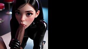 Se masturbando e dando a buceta in wild 3D anime hentai action