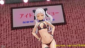 Shion unleashes bold moves in this 3D Hololive dance. Her body sways with intense hentai energy.