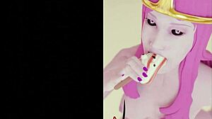 princess bubblegum enjoys a massive blowjob in this anime scene