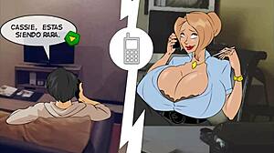 Hey, Cassie Cannons 2 brings mounds of trouble with big tits action in Spanish