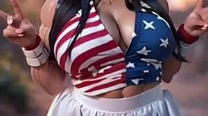 Sexy Short Captures Giant Curvy Woman In 3D Hentai Outfit With Big Tits