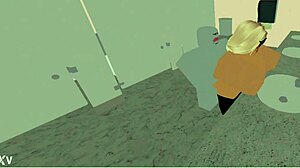 School Nerd Gives Blowjob and Gets Fucked in Bathroom! Big Ass and Tits in Action?