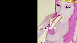 princess bubblegum enjoys a massive blowjob in this anime scene