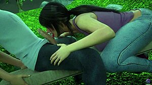 Stepsis teases stepbro with curvy outfit before squirting in 3D anal bukkake. She sucks him dry in mature teen anime action.