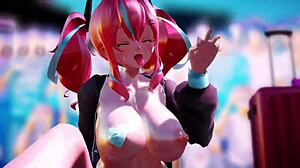 I appreciate Bremerton's cosplay animation in Azur Lane 3D rule 34 style