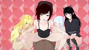 RWBY群交Ruby Rose和Blake Belladonna在扶她合集！