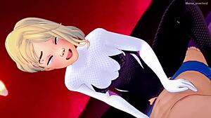 gwen stacy from ben 10 parody feels exhausted and craves uncensored shaved pussy hotel sex in total drama style