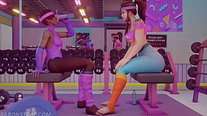 Sombra and Brigitte enjoy cute workout in Overwatch game animations