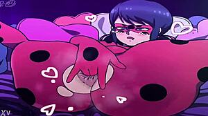 dialogic marinette from miraculous ladybug moans during ass fingering