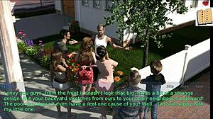 In this tale, the blonde wife and brunette stepmom explore their big asses and tits.