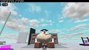 In the shadowy Roblox world, a desperate whore encounters a massive black cock for intense fucking. She takes every thrust eagerly
