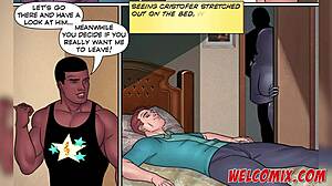 Wife cheating with big black guy in bed while husband sleeps after bbq party 😈