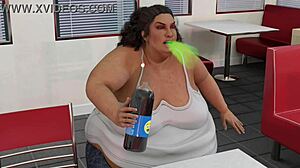 nia jax's weight gain expansion in 3d animation images by lykoxxx