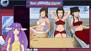 Avatar Last Airbender Four Elements Trainer Pt 31 - Beach Blowjob with Big Tits